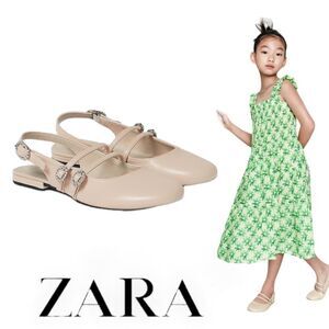 Zara Kids Beige Slingback Shoes